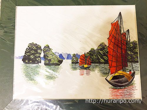 ハロン湾をモデルにしたベトナム刺繍の飾り物